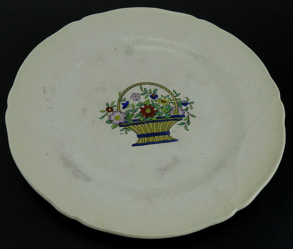 11 Antique Minton England Porcelain Basket of Flowers Lunch Salad Plates 9"
