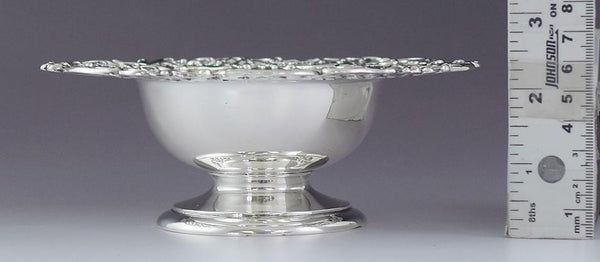 Lovely c1900 Roger Williams Sterling Silver Bowl w Floral Pierced Openwork Rim