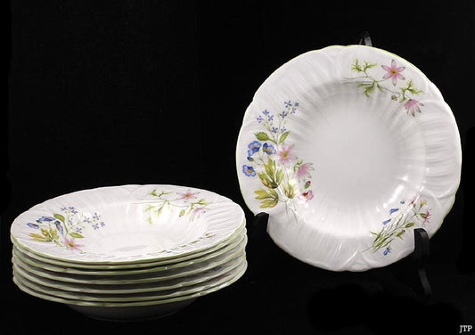 8 Shelley Bone China Wild Anemone Salad Soup Bowls