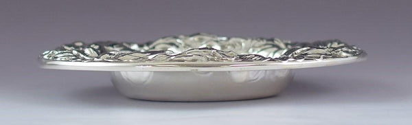 Lovely c1900 Sterling Silver Art Nouveau Floral Chased Bowl / Dish