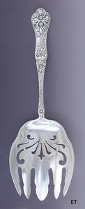 Antique American Sterling Silver Floral Art Nouveau Serving Fork