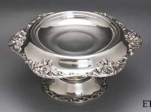 c1895-1910 Art Nouveau International Sterling Silver Compote / Footed Bowl