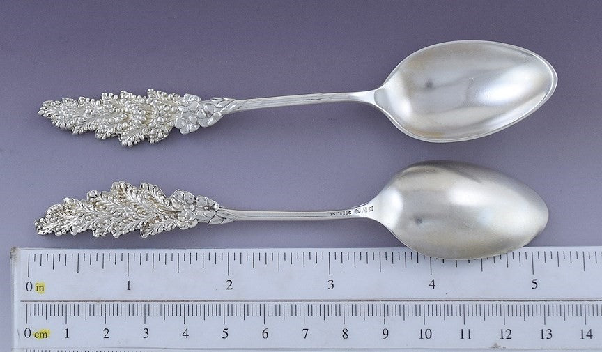 Great set 6 Reed & Barton Sterling Silver Floral Goldenrod Coffee Spoons