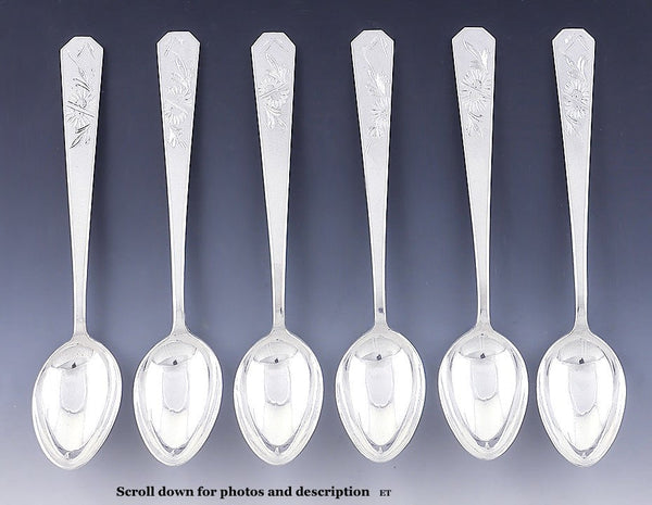 6 Wonderful Quality High Purity Silver Korean Silver Demitasse Coffee Spoons