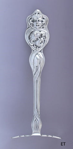 Rare Unger Brothers Sterling Silver Cupid Sunbeams Baby Food Pusher 'Mary'