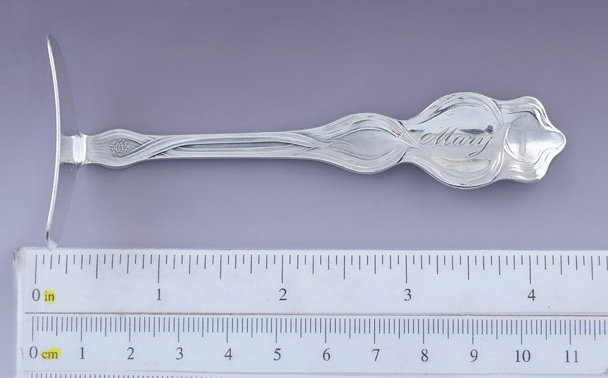 Rare Unger Brothers Sterling Silver Cupid Sunbeams Baby Food Pusher 'Mary'