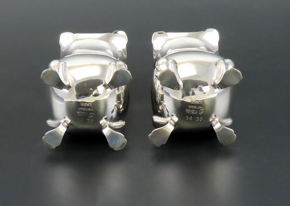 Pair Birks Sterling Silver Georgian Style Shell Paw Feet Salt Pepper Shakers