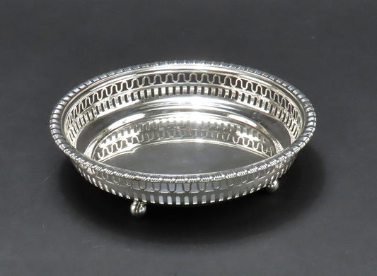 Fine 1890 Gorham Sterling Silver Reticulated Candy Nut Dish Bowl w Ball Feet