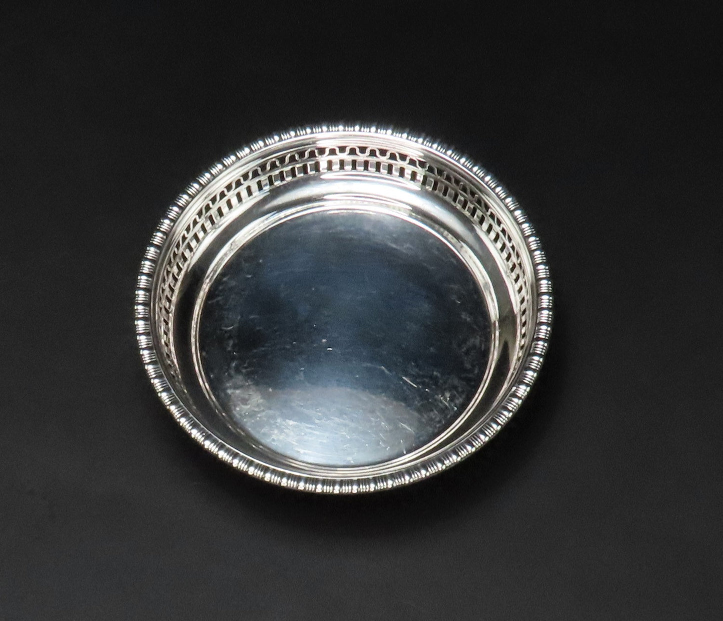 Fine 1890 Gorham Sterling Silver Reticulated Candy Nut Dish Bowl w Ball Feet