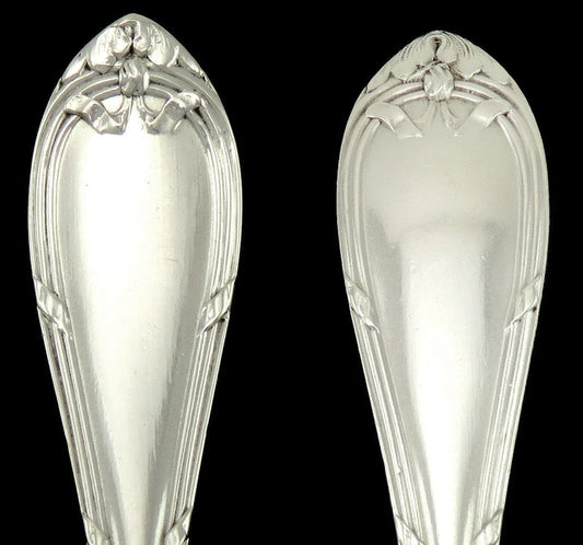 12 Antique French Silver Plated Cailar Bayard Paris Fish/Dessert Forks NO MONOs