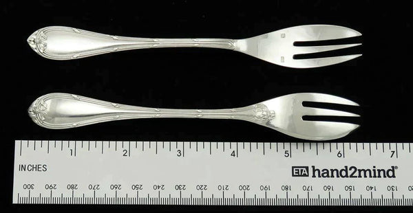 12 Antique French Silver Plated Cailar Bayard Paris Fish/Dessert Forks NO MONOs