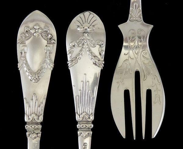12 Antique/Vintage c1920 German 800 Silver Horovitz Fish/Pastry/Dessert Forks