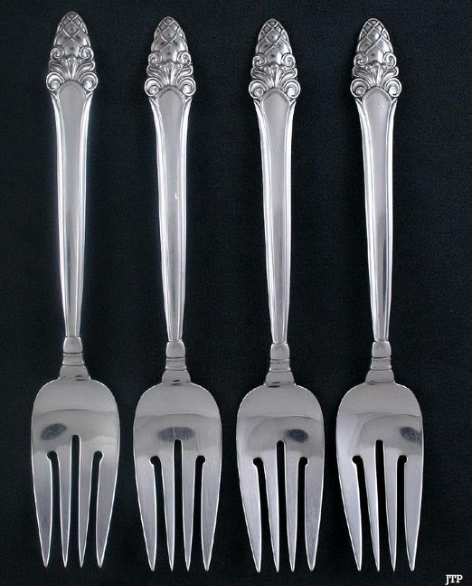 4 Gorham Sovereign Sterling Silver Salad Forks 6 1/2" NO MONOS