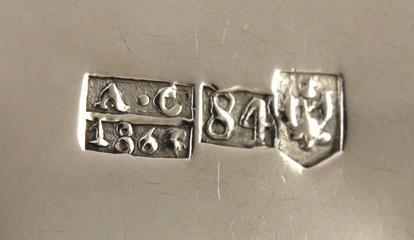Antique Heavy Russian Silver Fiddle Soup Table Place Spoons 8 3/8"