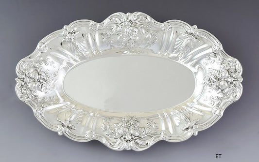 Fine Reed & Barton Sterling Silver Francis I Oval Dish/Bowl Bread Tray 7.5 X 12"