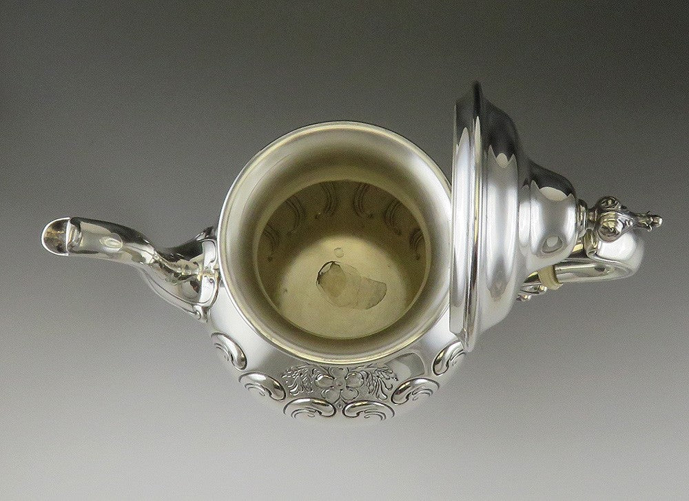 Fine Vintage 1983 Gorham Chantilly Hand Chased Sterling Silver Coffee Pot