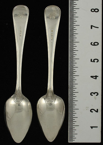 12 Antique c1850 Dutch Silver Large Place Soup Table Spoons 8 1/8"