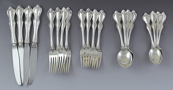 20pc Dinner Service for 4 Sterling Silver Towle Debussy Flatware Set NO MONOS