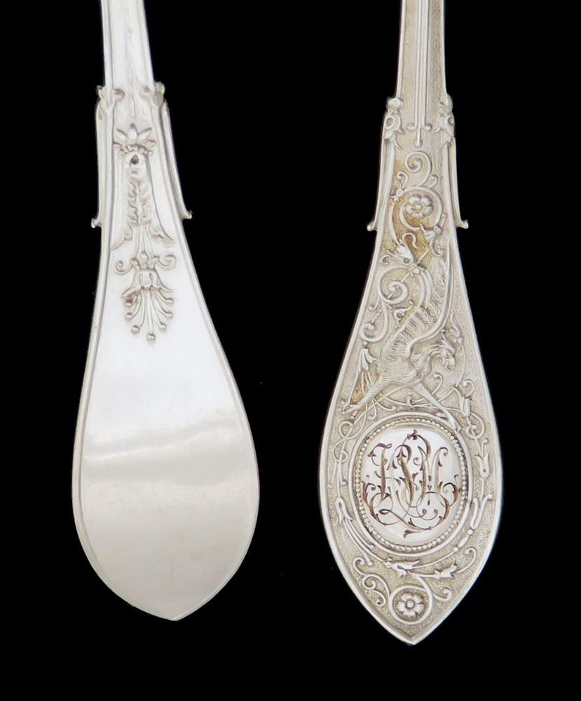 Superb Set 4 Antique German 800 Silver Arabesque Teaspoons Spoons