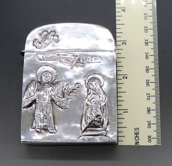 Antique Hanau Germany Silver Saint George Dragon Angels Cigarette Case