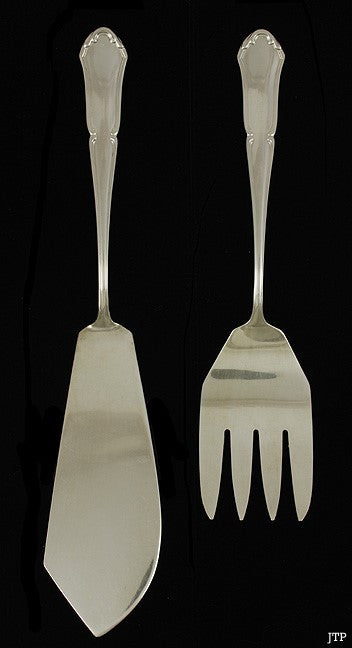 Vintage German 800 Silver Pastry or Fish Fork Slice Serving Set