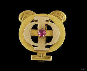 Phi Theta Upsilon 14k Gold Ruby Optometry Fraternity Pin 1918