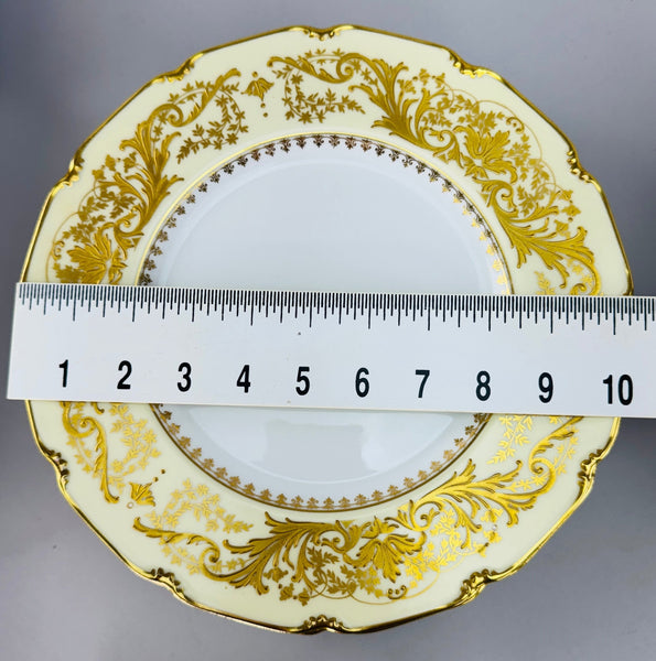 Ornate Set 12 c1910 Limoges French Gilt Dinner Plates Delinieres/Bernardaud
