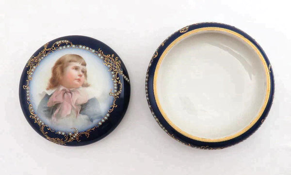 Antique c1890 Tressemanes & Vogt French Limoges Porcelain Dresser/Vanity Box