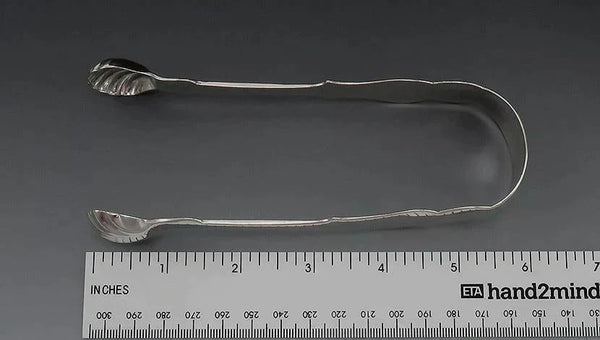 Beautifully Bright Antique American Coin Silver Sugar / Ice Tongs Monogrammed GK