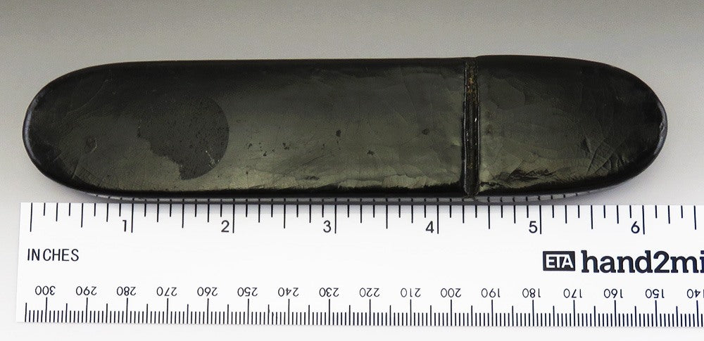 Antique American c1850 Black Paper Mache Eye Glasses Spectacles Case 6 1/8"
