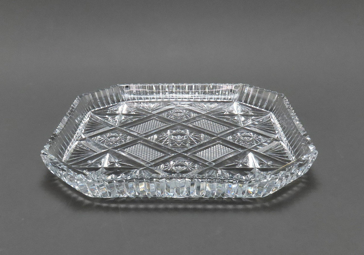 Excellent c1900 American Brilliant Period Cut Glass Octagonal Serving Tray