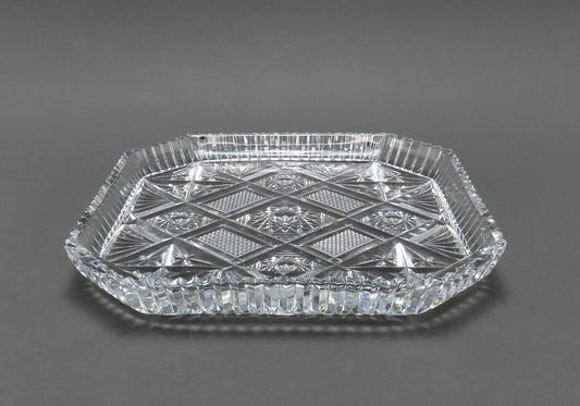 Excellent c1900 American Brilliant Period Cut Glass Octagonal Serving Tray