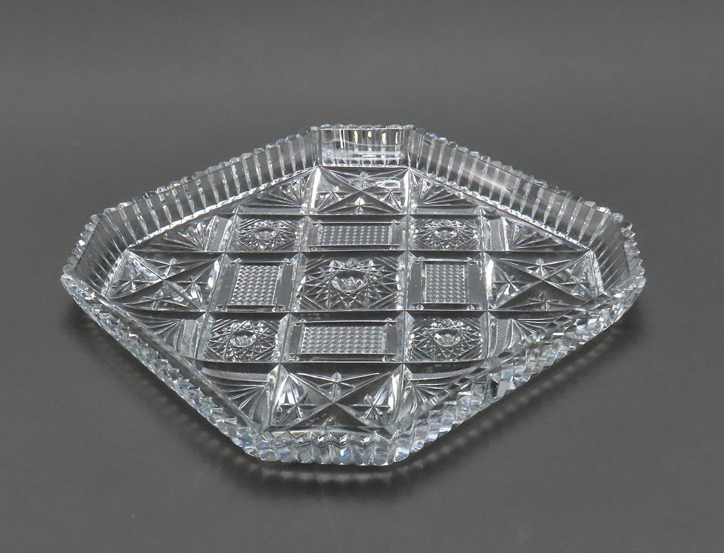Excellent c1900 American Brilliant Period Cut Glass Octagonal Serving Tray