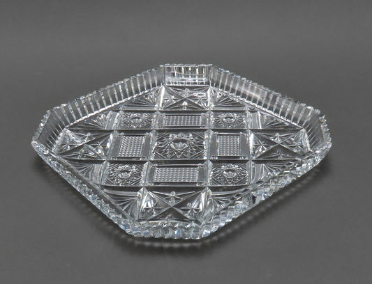 Excellent c1900 American Brilliant Period Cut Glass Octagonal Serving Tray