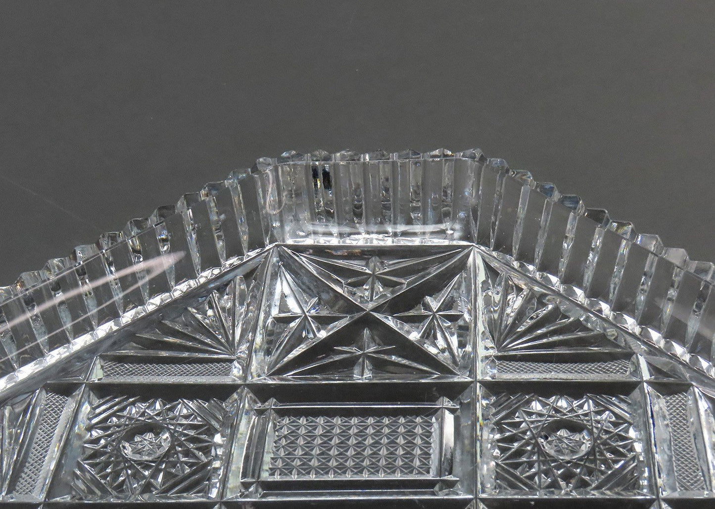 Excellent c1900 American Brilliant Period Cut Glass Octagonal Serving Tray