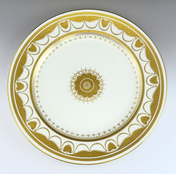 12 Antique 1920s Royal Doulton Porcelain Fine China Gold Gilded Dinner Plates