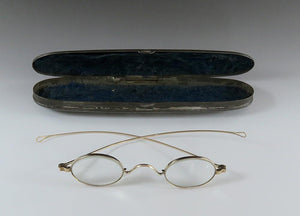 Great Pair 1868 Antique American 10k Yellow Gold Eyeglasses Spectacles Glasses