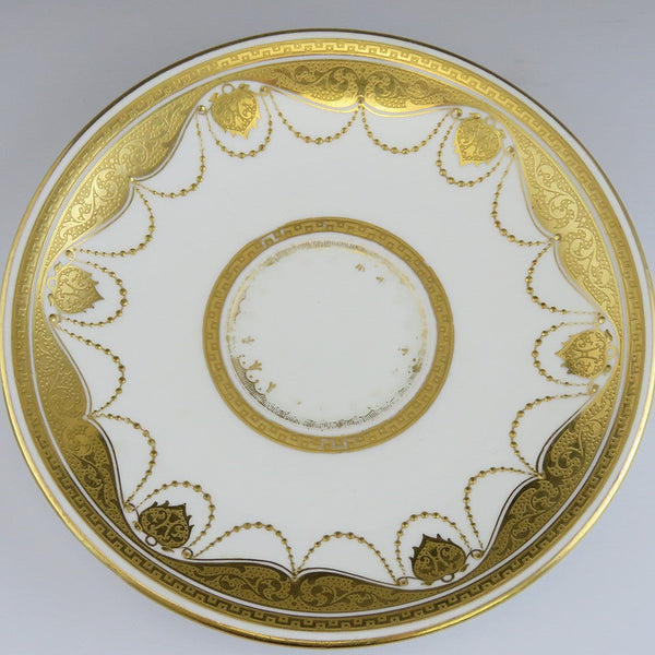 12 Antique 1920s Royal Doulton Gold Gilded Porcelain Tea Cup Saucers 6 1/8"