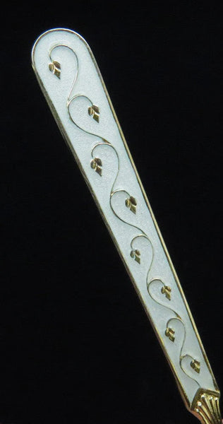 12 Norwegian Gold Wash Sterling Silver T Marthinsen Enamel Demitasse Spoons