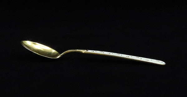 12 Norwegian Gold Wash Sterling Silver T Marthinsen Enamel Demitasse Spoons