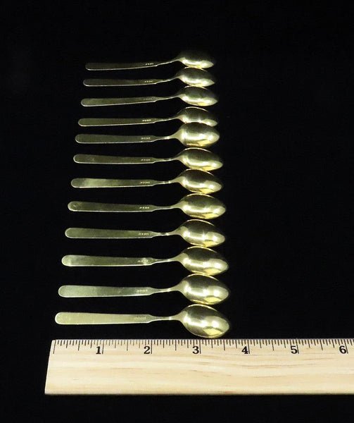 12 Norwegian Gold Wash Sterling Silver T Marthinsen Enamel Demitasse Spoons