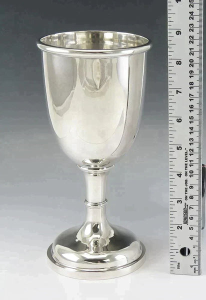 Antique 1856 Boston Coin Silver Jones Shreve Brown Water/Wine Goblet Chalice