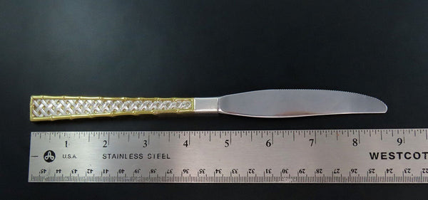 Rare Set 9 Int'l Golden Tradewinds Sterling Silver Gilt Handle Steak Knives