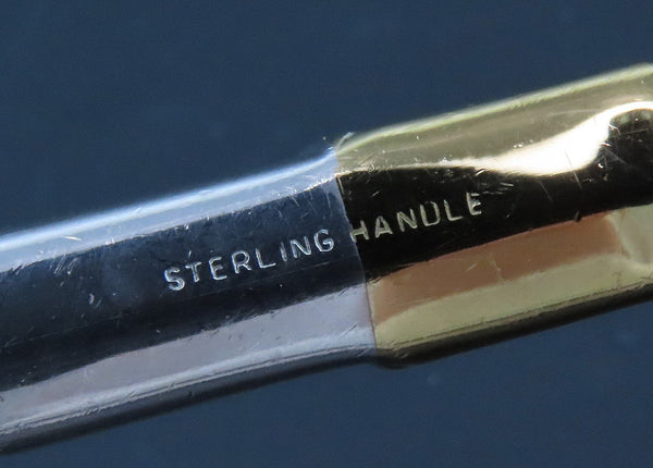 Rare Set 9 Int'l Golden Tradewinds Sterling Silver Gilt Handle Steak Knives