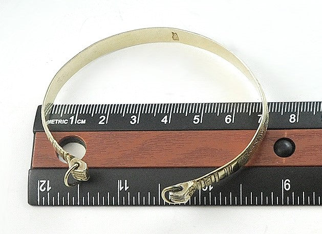 Antique Chinese Export Silver 800 Purity Bangle Bracelet w/ Bamboo and Flowers