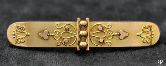 Antique Etruscan Revival Victorian Gold Plated Pin/Brooch