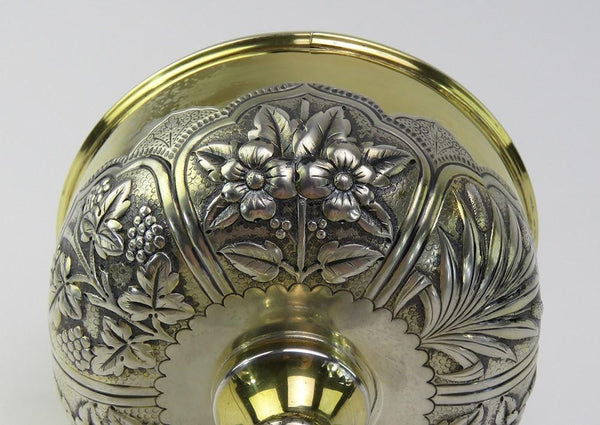 Impressive Late 1800s/Early 1900s Continental Silver Hand Chased Gilt Ciborium