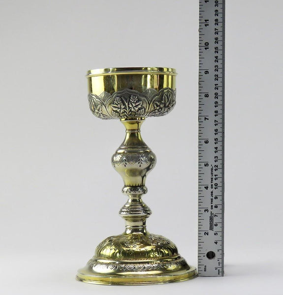 Impressive Late 1800s/Early 1900s Continental Silver Hand Chased Gilt Ciborium