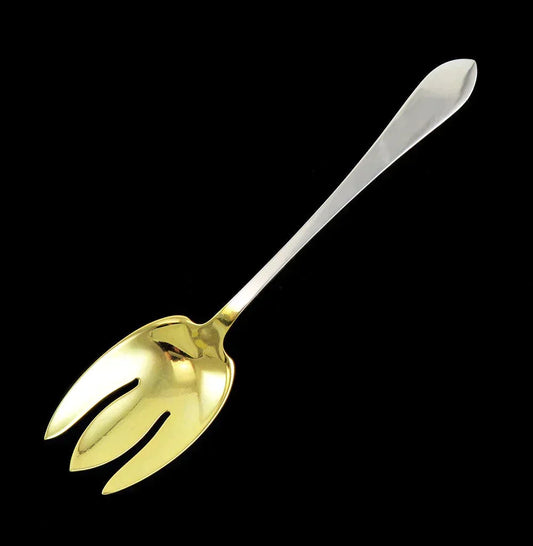Antique Gilt Sterling Silver Tiffany & Co Faneuil Serving Fork NO MONOGRAM