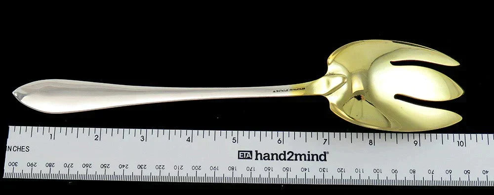 Antique Gilt Sterling Silver Tiffany & Co Faneuil Serving Fork NO MONOGRAM